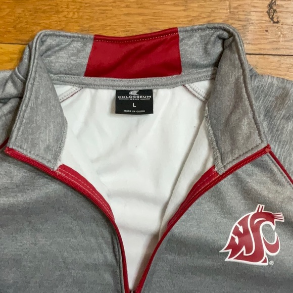 WSU Cougars Large Quarter Zip Pull Over Jacket - Picture 3 of 4